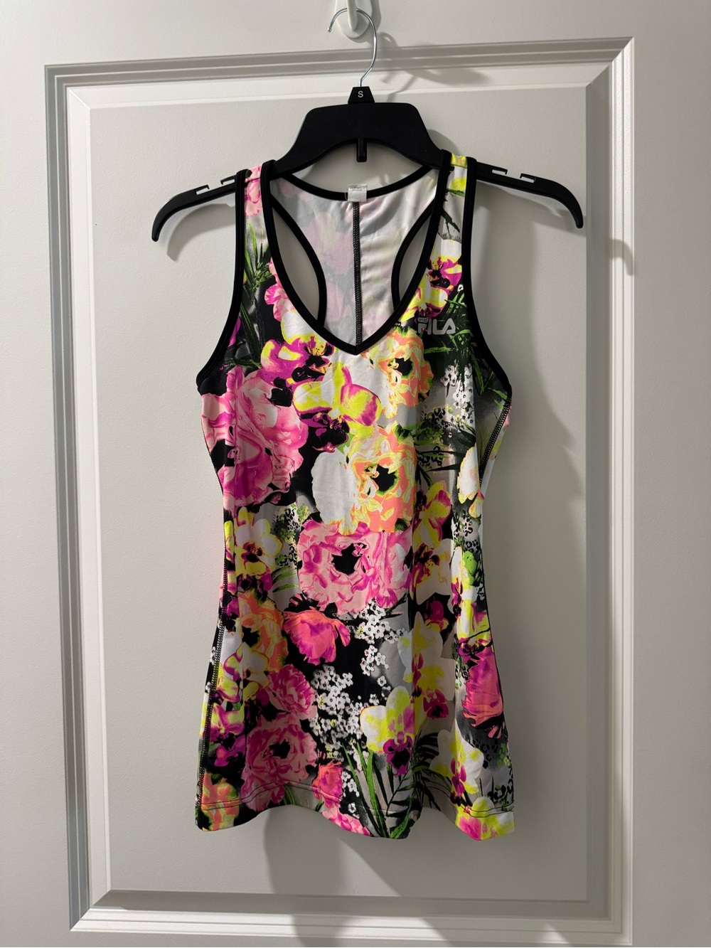 Fila Floral Racerback Tank - Pink, Yellow, Black